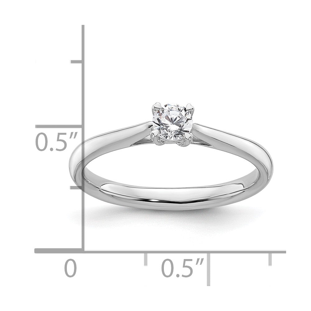 14k White Gold Lab Grown VS/SI FGH Dia Solitaire Complete Engagement Ring