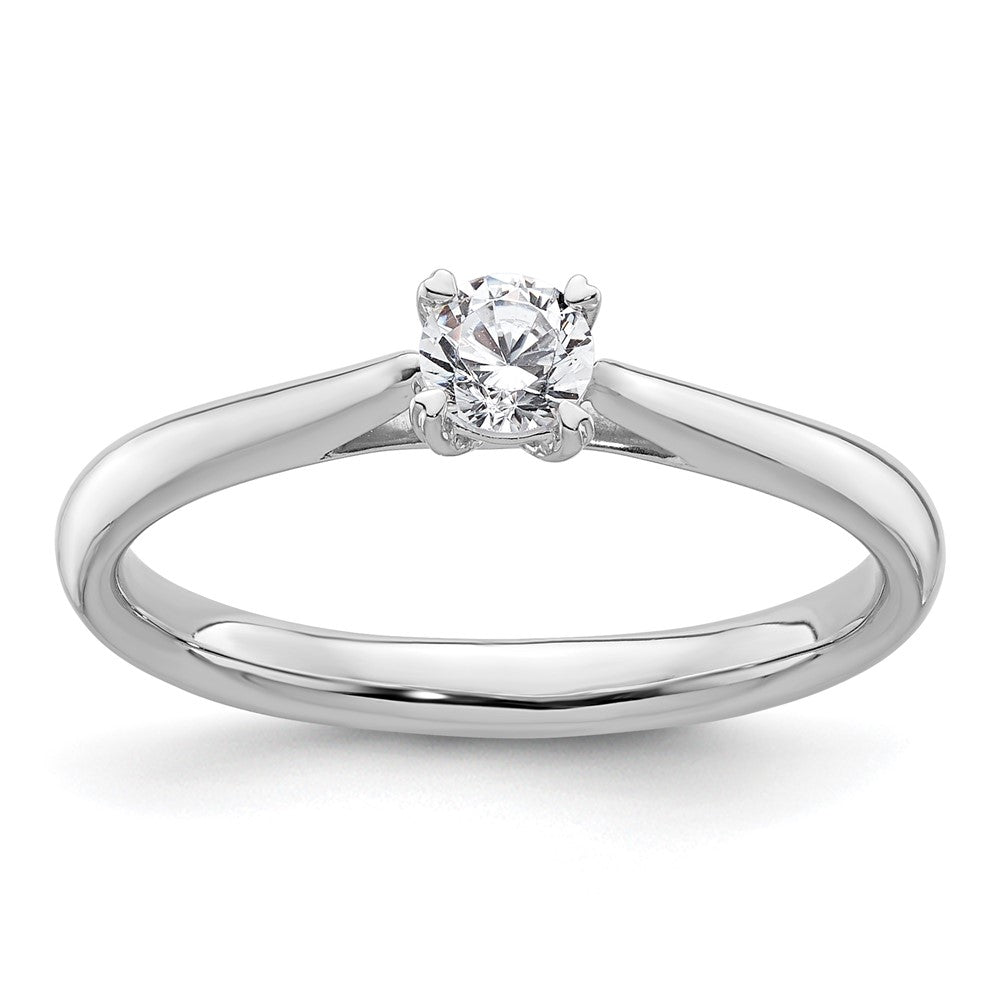 14k White Gold Lab Grown VS/SI FGH Dia Solitaire Complete Engagement Ring