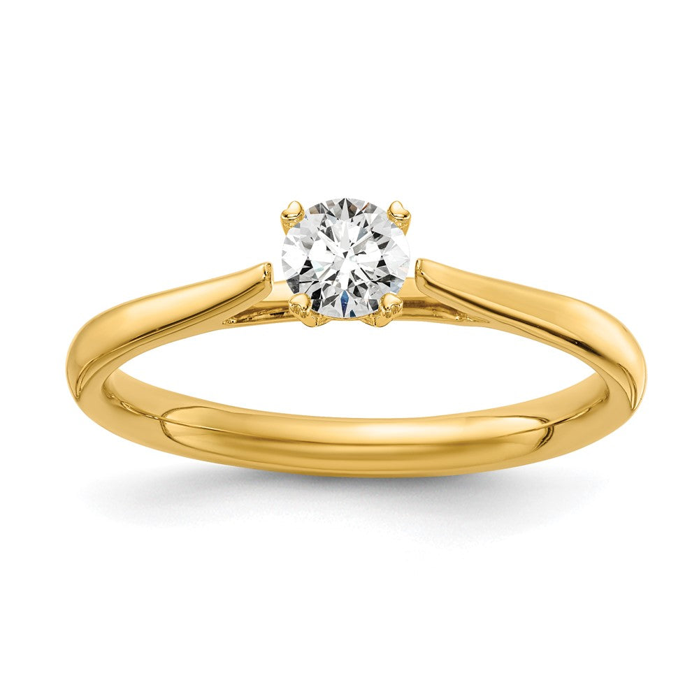 True Origin 14K 1/4 carat Lab Grown Diamond VS/SI  D E F  Round Solitare Engagement Ring