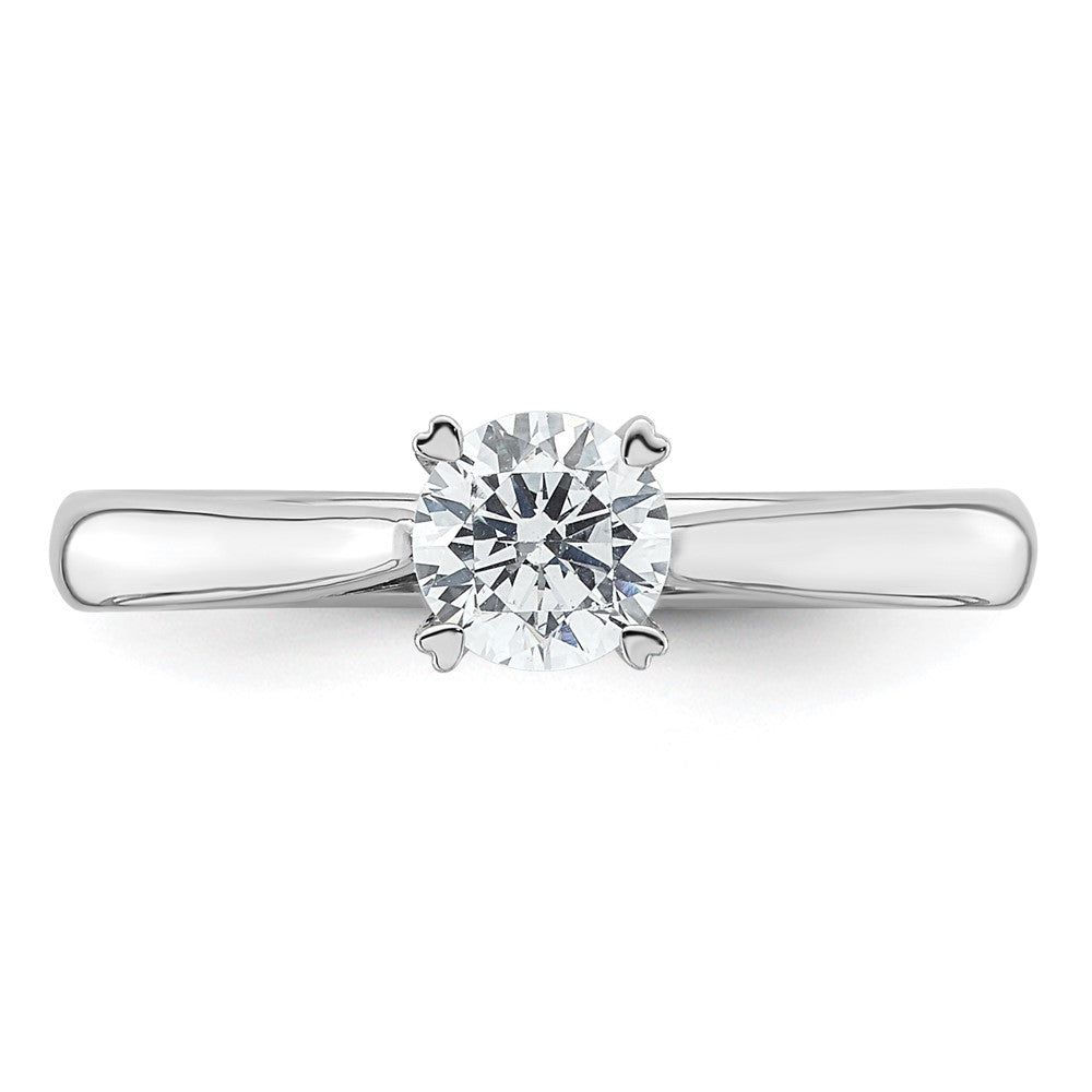 14K White Gold Lab Grown VS/SI FGH Dia Solitaire Complete Engagement Ring