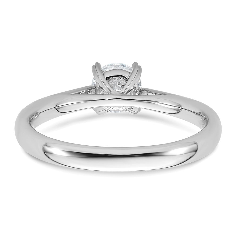 14K White Gold Lab Grown VS/SI FGH Dia Solitaire Complete Engagement Ring