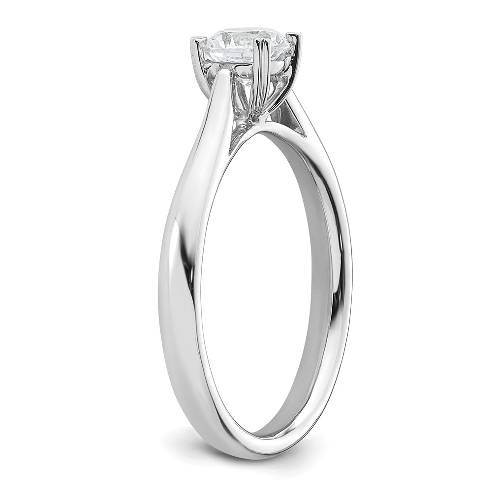 14K White Gold Lab Grown VS/SI FGH Dia Solitaire Complete Engagement Ring