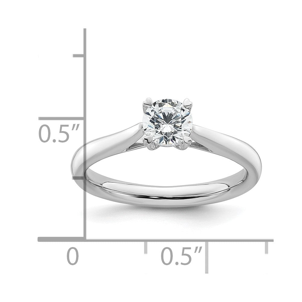 14K White Gold Lab Grown VS/SI FGH Dia Solitaire Complete Engagement Ring