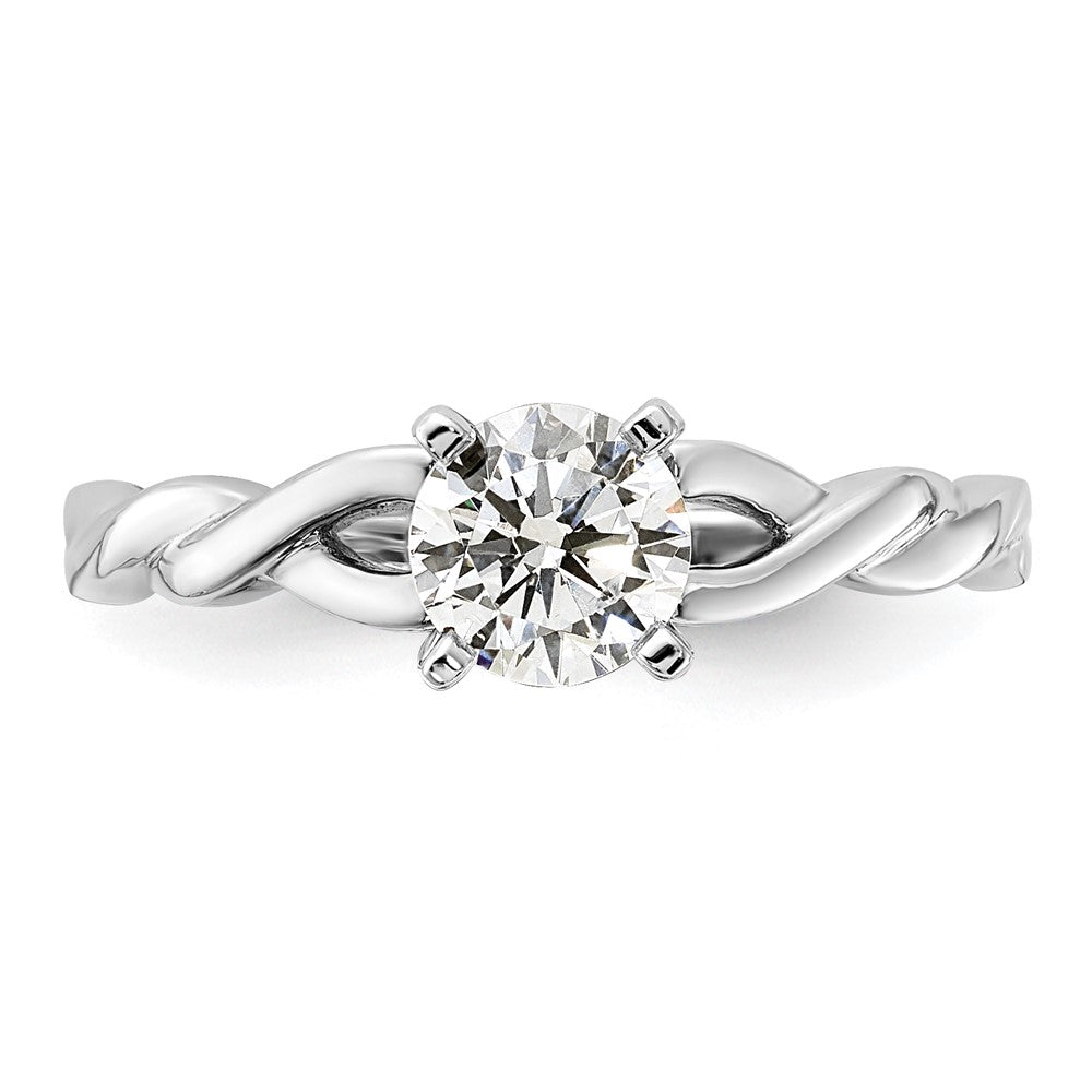 14K White Gold Lab Grown VS/SI FGH Dia Solitaire Complete Engagement Ring