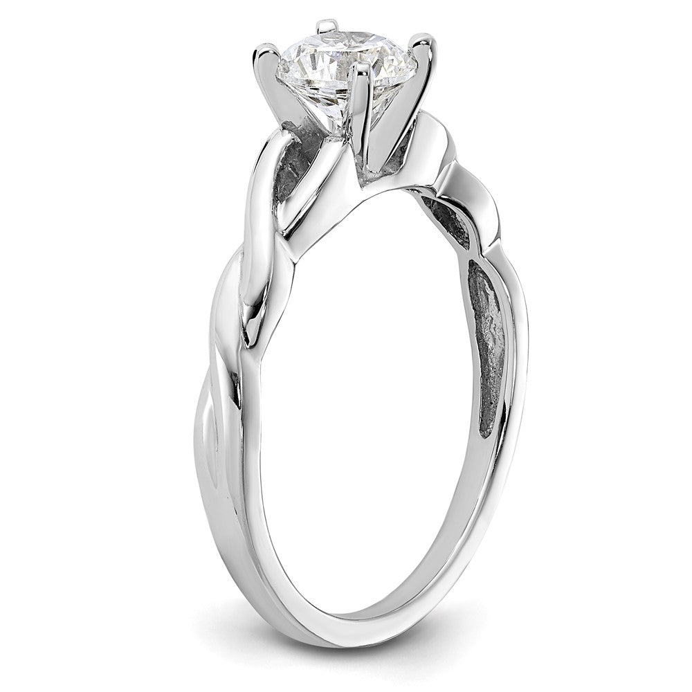 14K White Gold Lab Grown VS/SI FGH Dia Solitaire Complete Engagement Ring