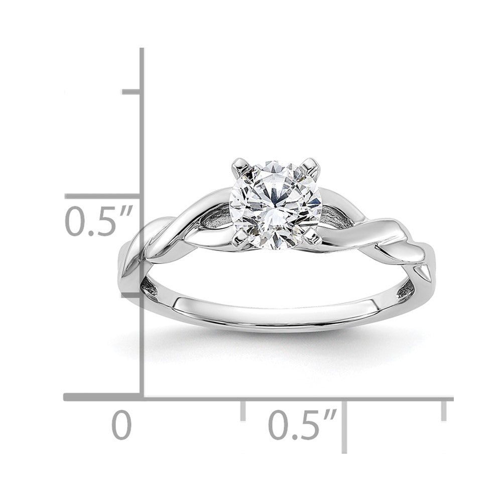 14K White Gold Lab Grown VS/SI FGH Dia Solitaire Complete Engagement Ring