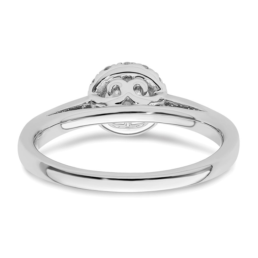 14K White Gold Eternal Promise Lab Grown VS/SI FGH Dia Halo Complete Ring