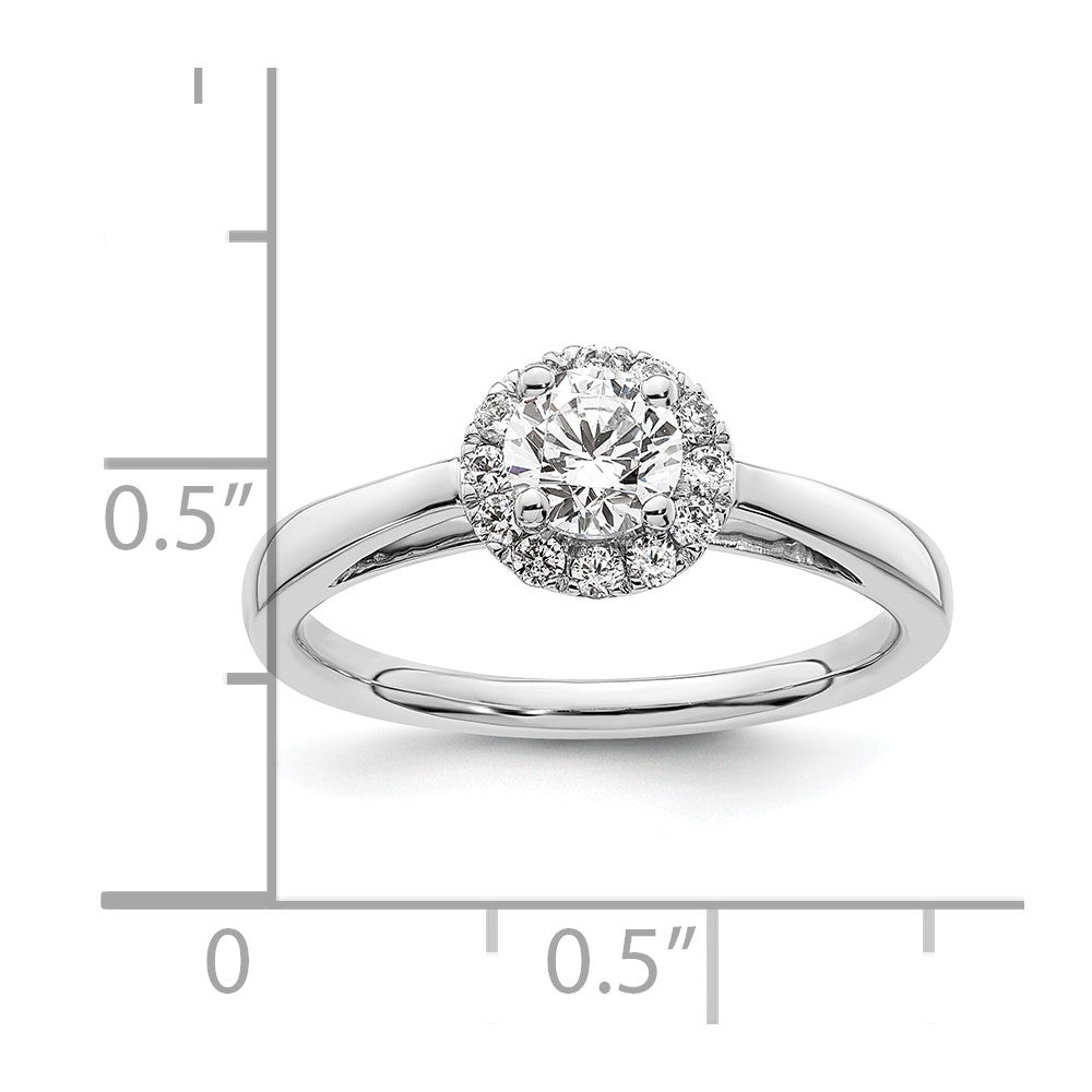 14K White Gold Eternal Promise Lab Grown VS/SI FGH Dia Halo Complete Ring