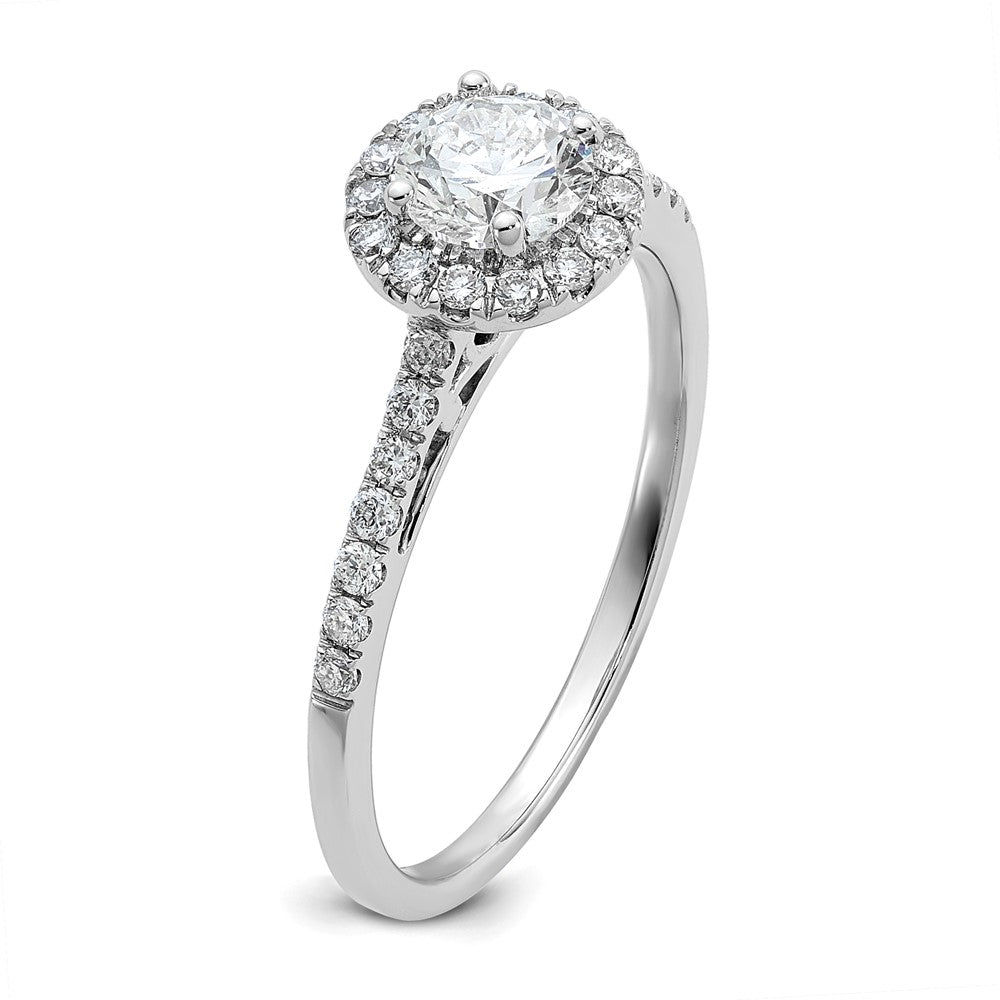 14kw Round Halo Engagement Lab Grown Diamond SI1/SI2, G H I, Complete Ring