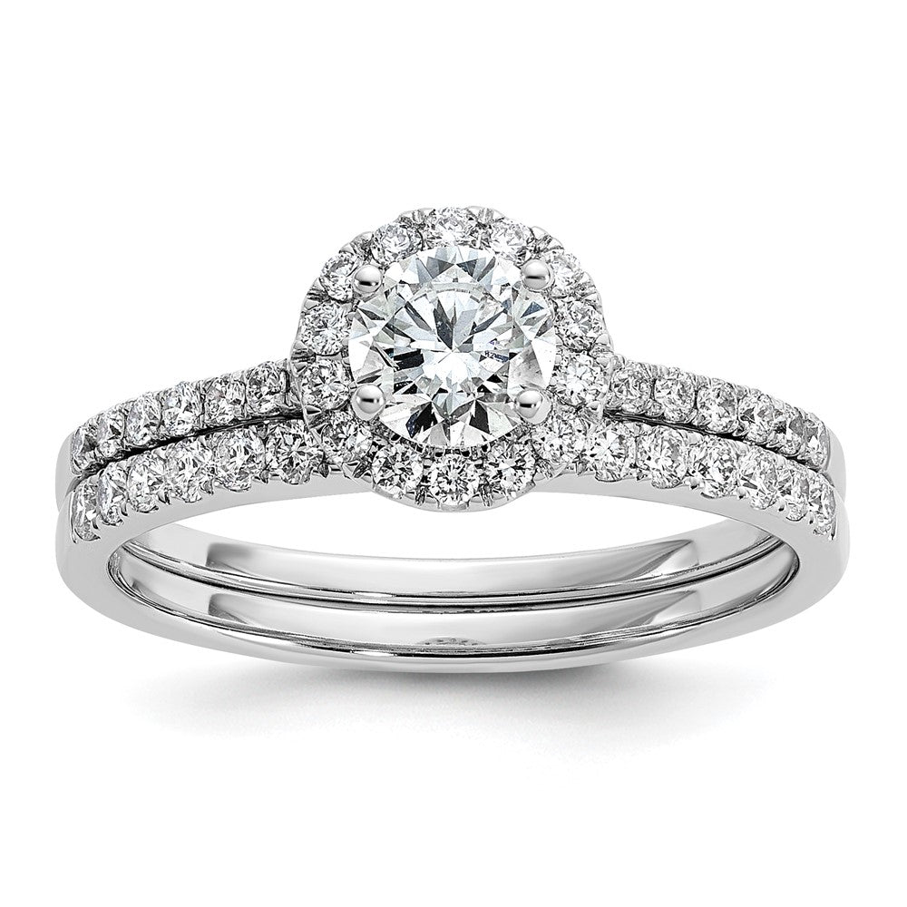 14kw Round Halo Engagement Lab Grown Diamond SI1/SI2, G H I, Complete Ring