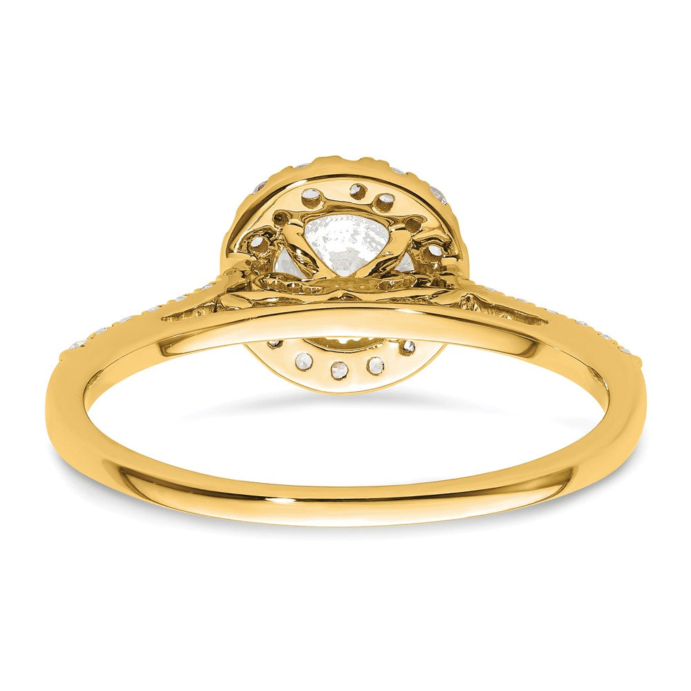 14K Gold Lab Grown Diamond VS/SI FGHHalo Semi-mount Eng Ring