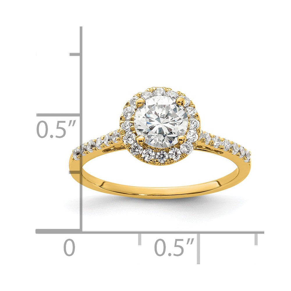 14K Gold Lab Grown Diamond VS/SI FGHHalo Semi-mount Eng Ring