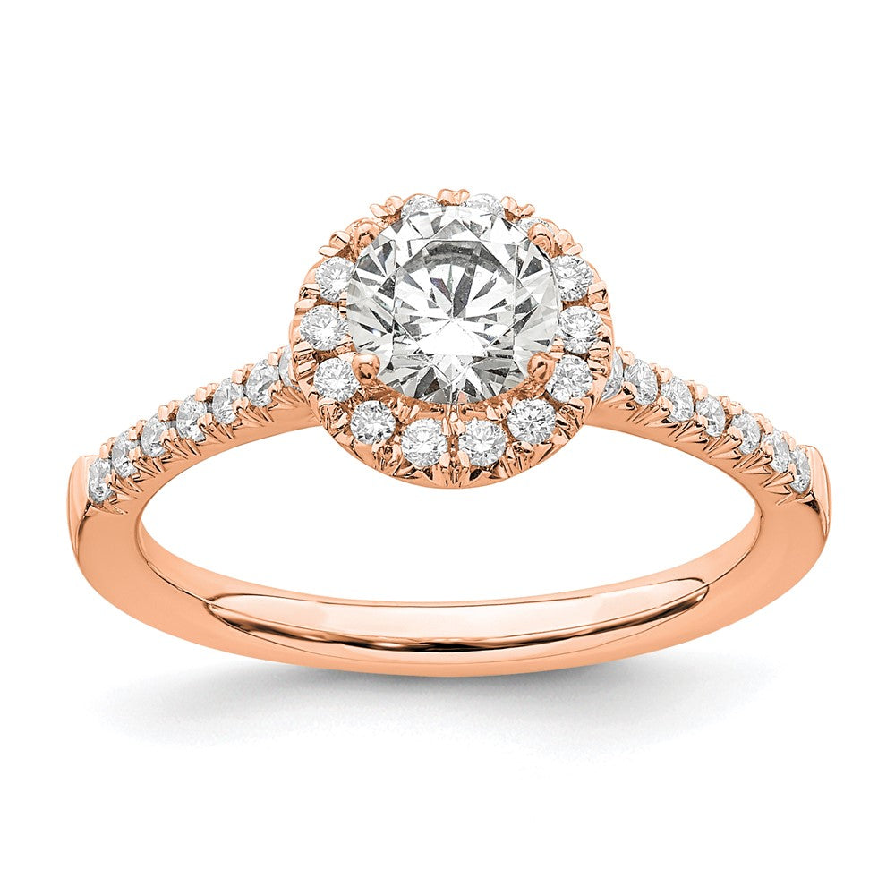 14K Rose Gold Eternal Promise Lab Grown VS/SI FGH Dia Halo Complete Ring