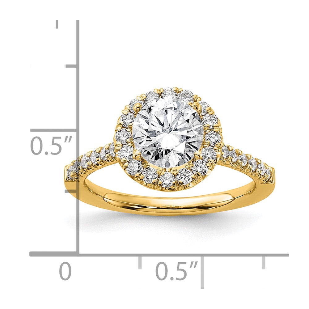 14K Gold Lab Grown Diamond VS/SI FGH Halo Engagement Semi-mount Ring