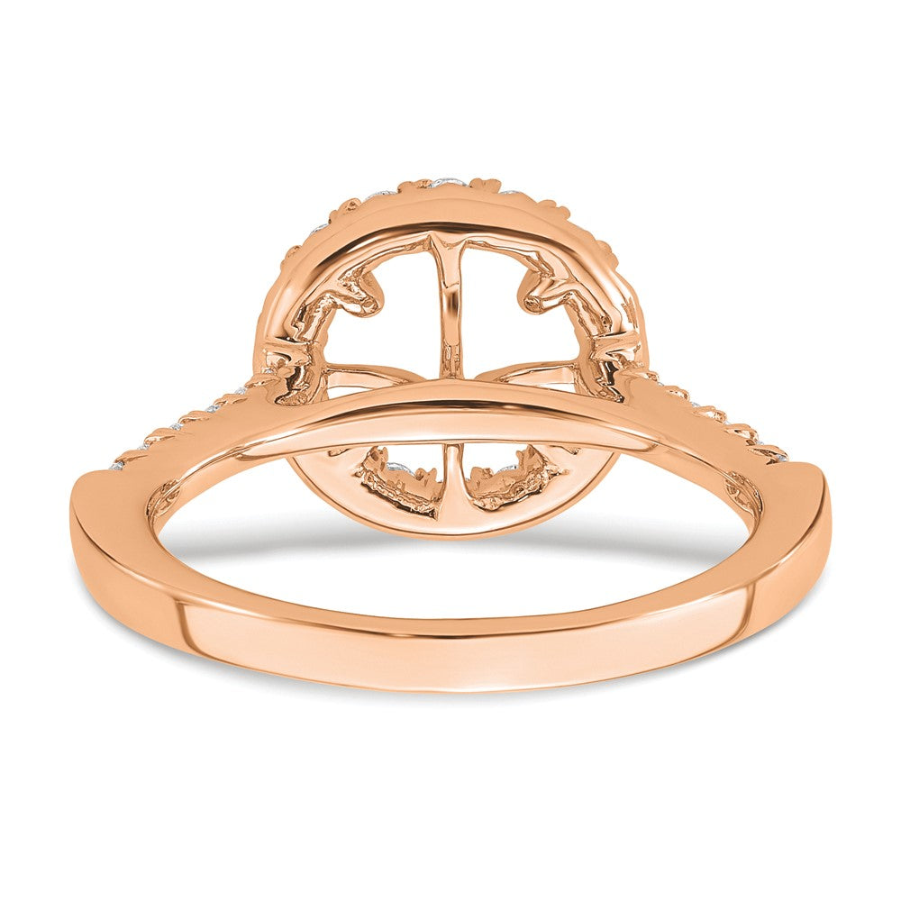 14K Rose Gold Lab Grown Diamond VS/SI FGH Halo Eng Semi-mount Ring