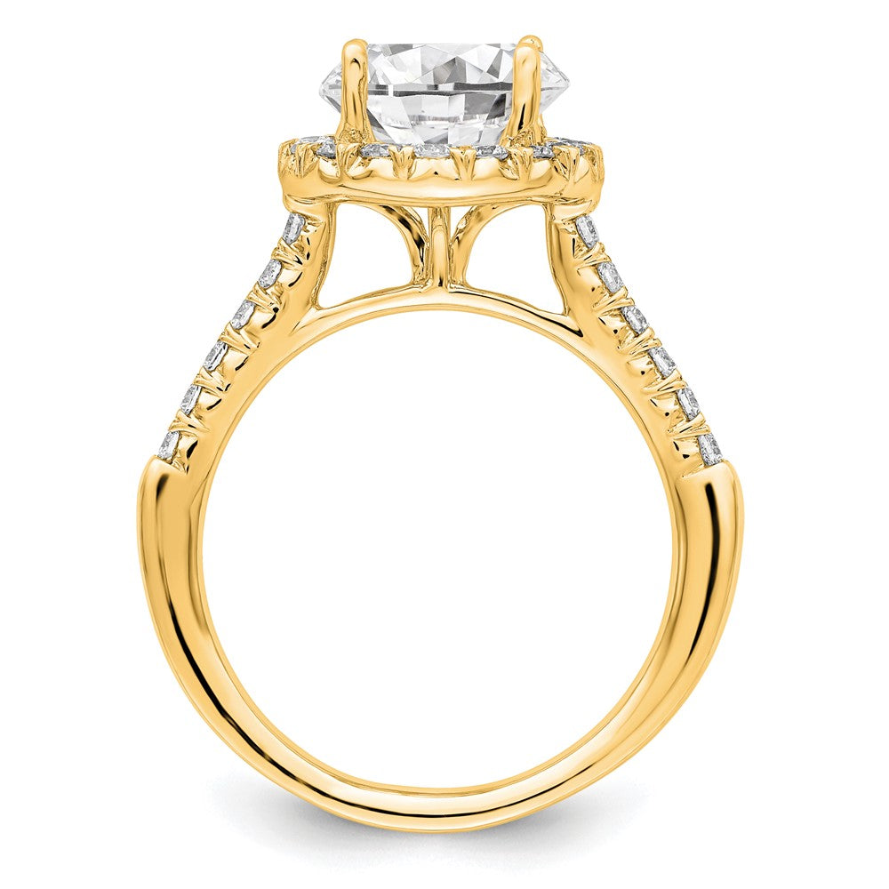 14K Gold Lab Grown Diamond VS/SI FGH Halo Engagement Semi-mount Ring