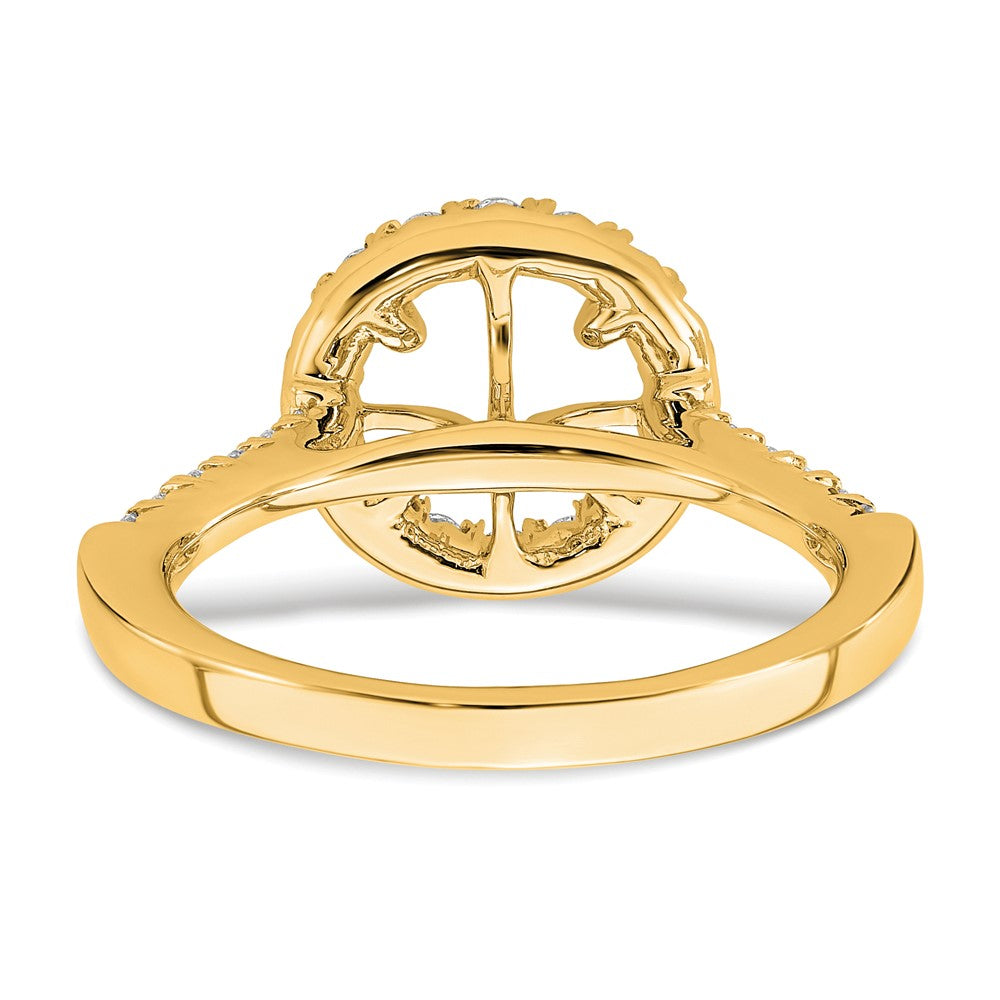 14K Gold Lab Grown Diamond VS/SI FGH Halo Engagement Semi-mount Ring