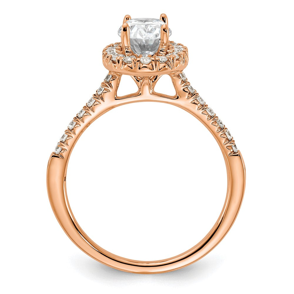 14K Rose Gold Lab Grown Diamond VS/SI FGH Oval Halo Eng Semi-mount R