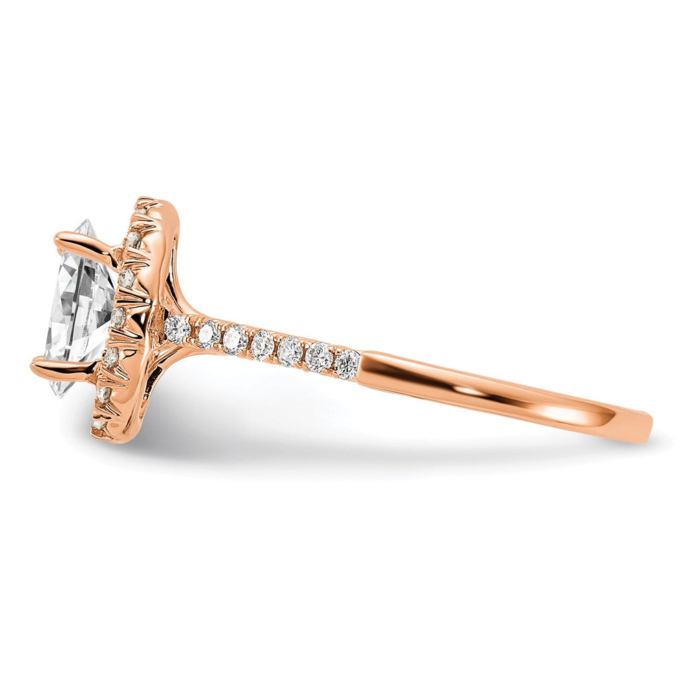 14K Rose Gold Lab Grown Diamond VS/SI FGH Oval Halo Eng Semi-mount R