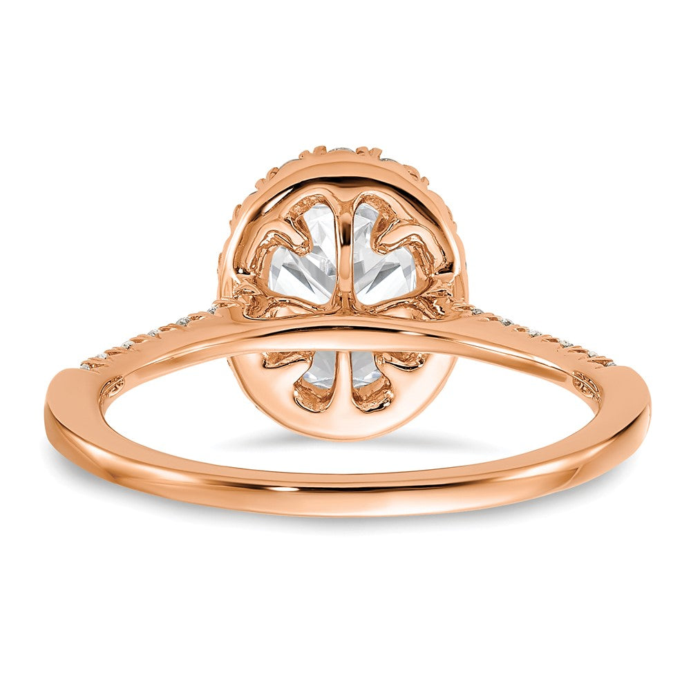 14K Rose Gold Lab Grown Diamond VS/SI FGH Oval Halo Eng Semi-mount R