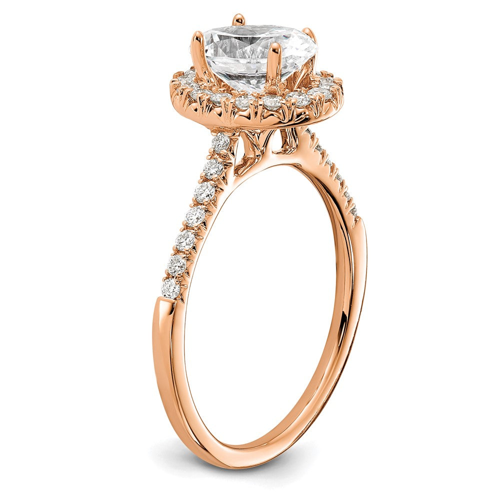 14K Rose Gold Lab Grown Diamond VS/SI FGH Oval Halo Eng Semi-mount R