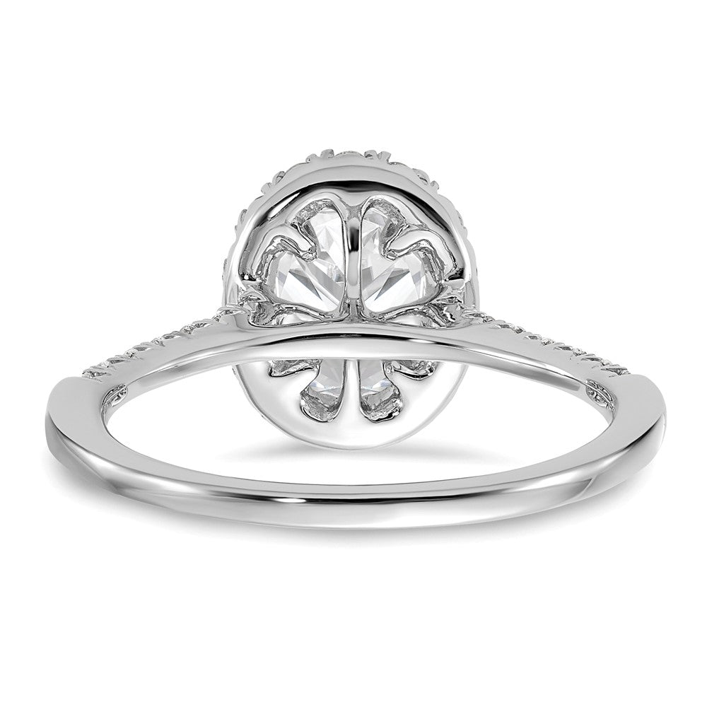 14K White Gold Lab Grown Diamond VS/SI FGH Oval Halo Eng Semi-mount