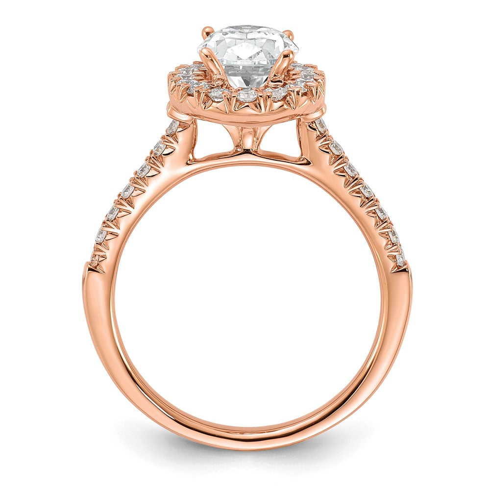 14K Rose Gold Lab Grown Diamond VS/SI FGH Oval Halo Eng Semi-mount R