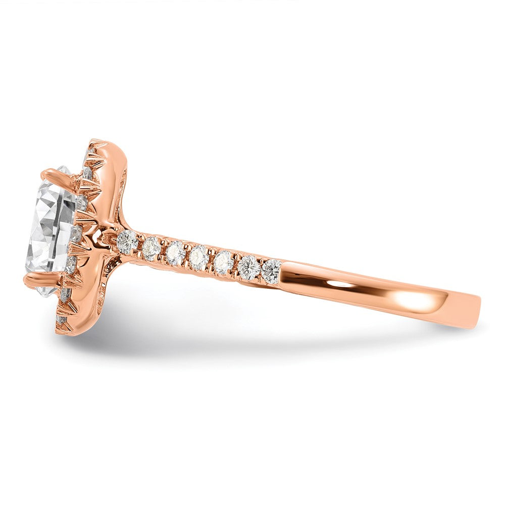 14K Rose Gold Lab Grown Diamond VS/SI FGH Oval Halo Eng Semi-mount R