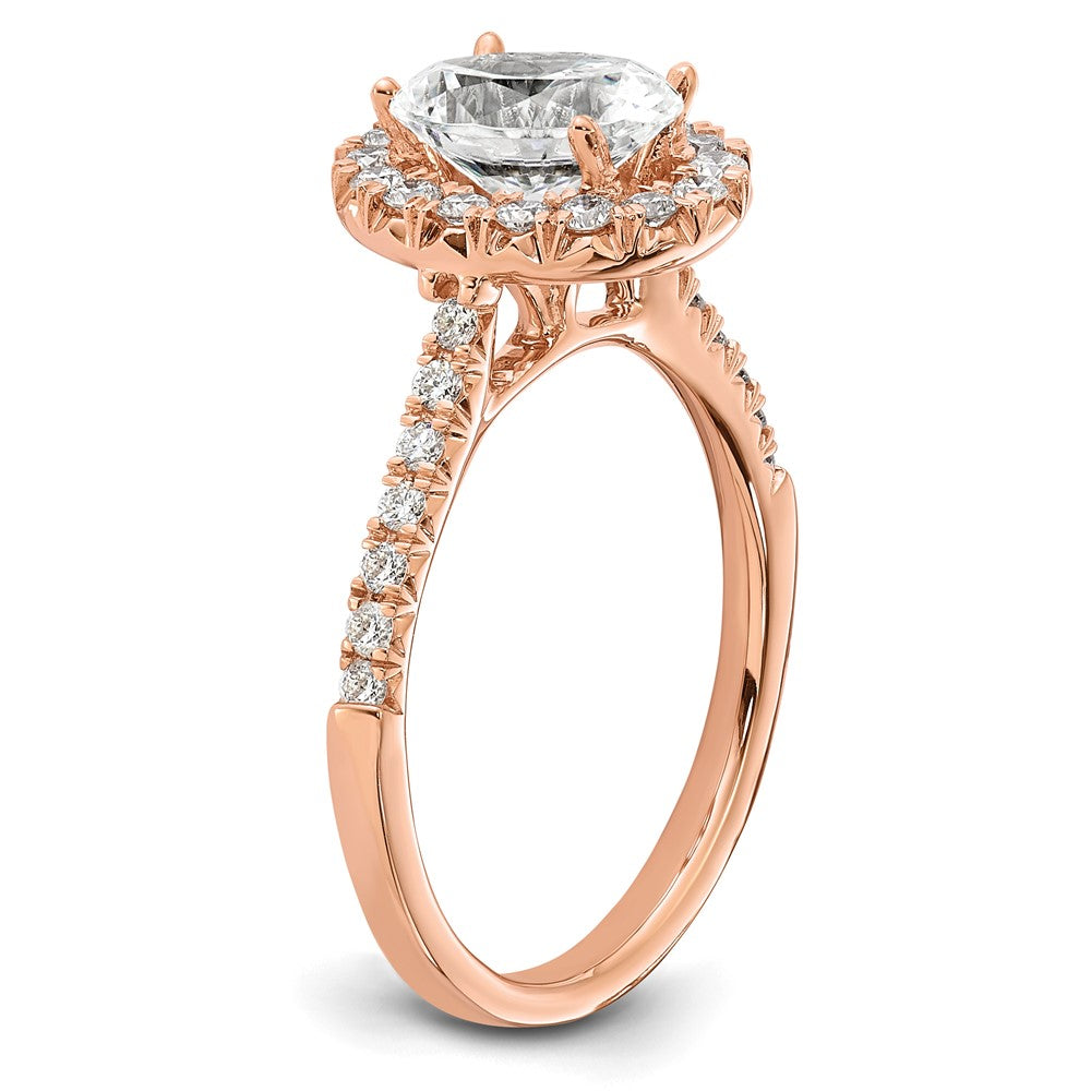 14K Rose Gold Lab Grown Diamond VS/SI FGH Oval Halo Eng Semi-mount R