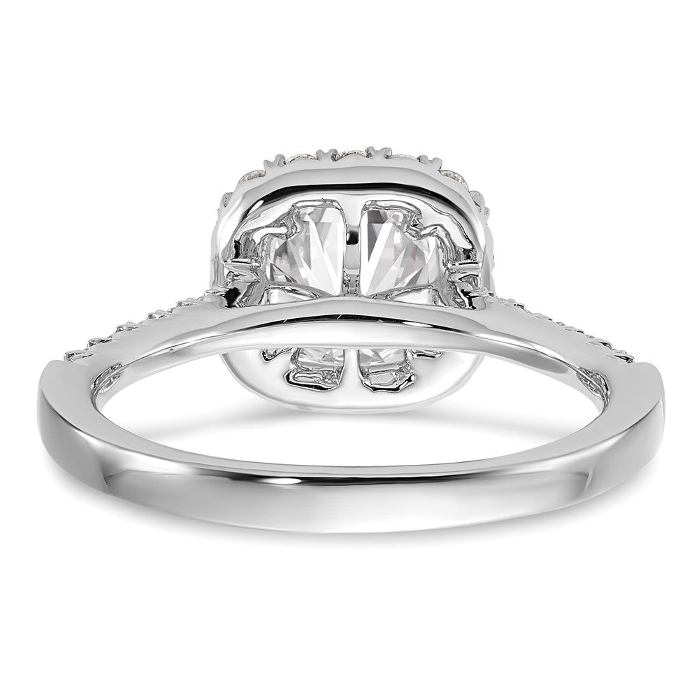 14K White Gold Lab Grown Dia VS/SI FGH Cushion Halo Semi-mount Eng R