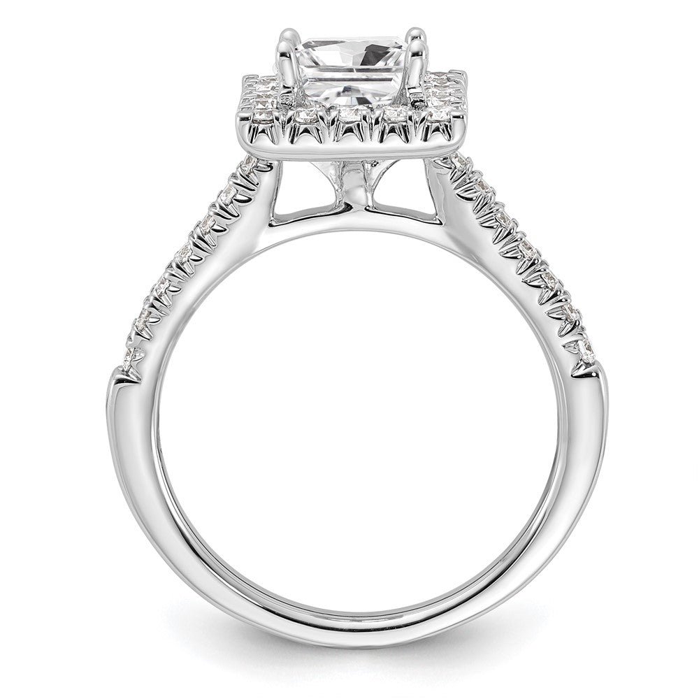 14K White Gold Lab Grown Dia VS/SI FGH Square Halo Semi-mount Eng Ri