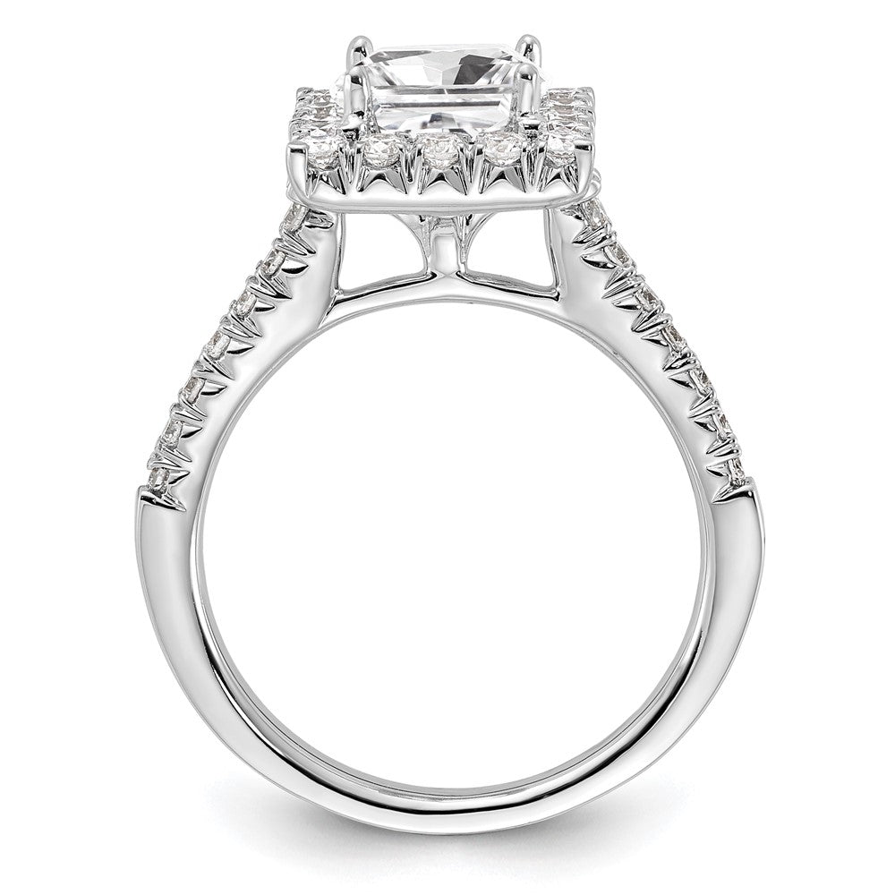 14K White Gold Lab Grown Dia VS/SI FGH Square Halo Semi-mount Eng Ri