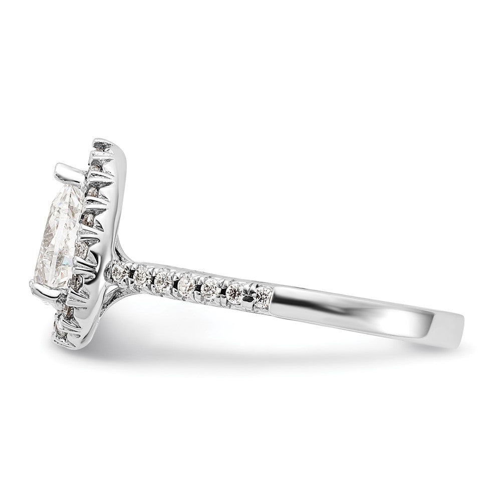 14K White Gold Lab Grown Diamond VS/SI FGH Pear Halo Semi-mount Eng