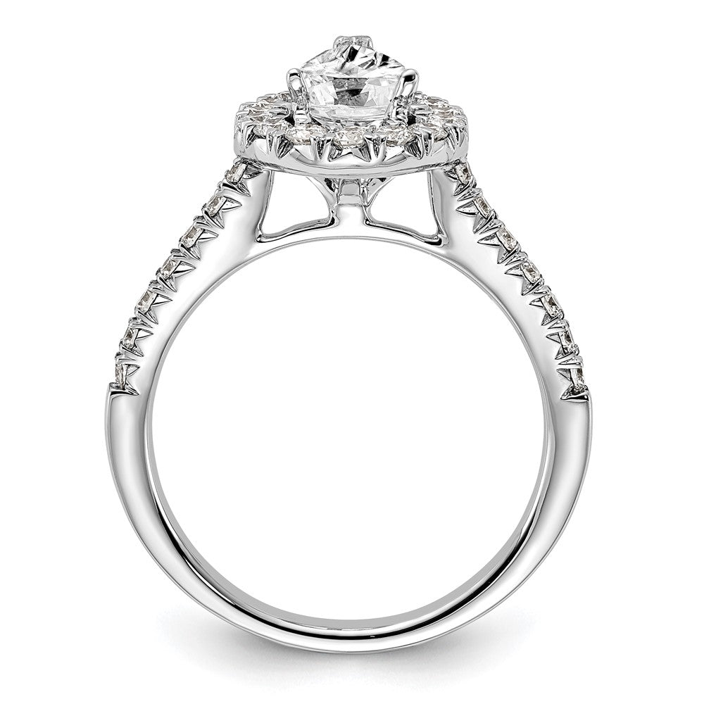 14K White Gold Lab Grown Diamond VS/SI FGH Pear Halo Semi-mount Eng