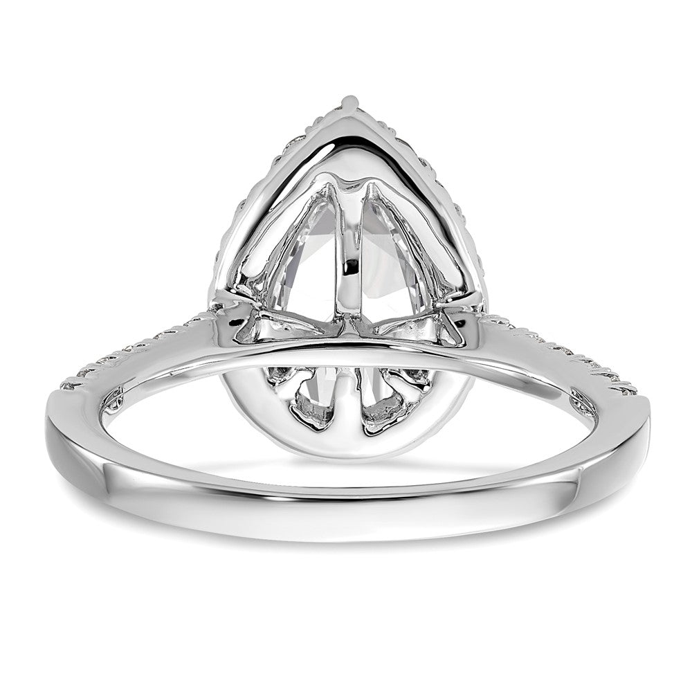 14K White Gold Lab Grown Diamond VS/SI FGH Pear Halo Semi-mount Eng