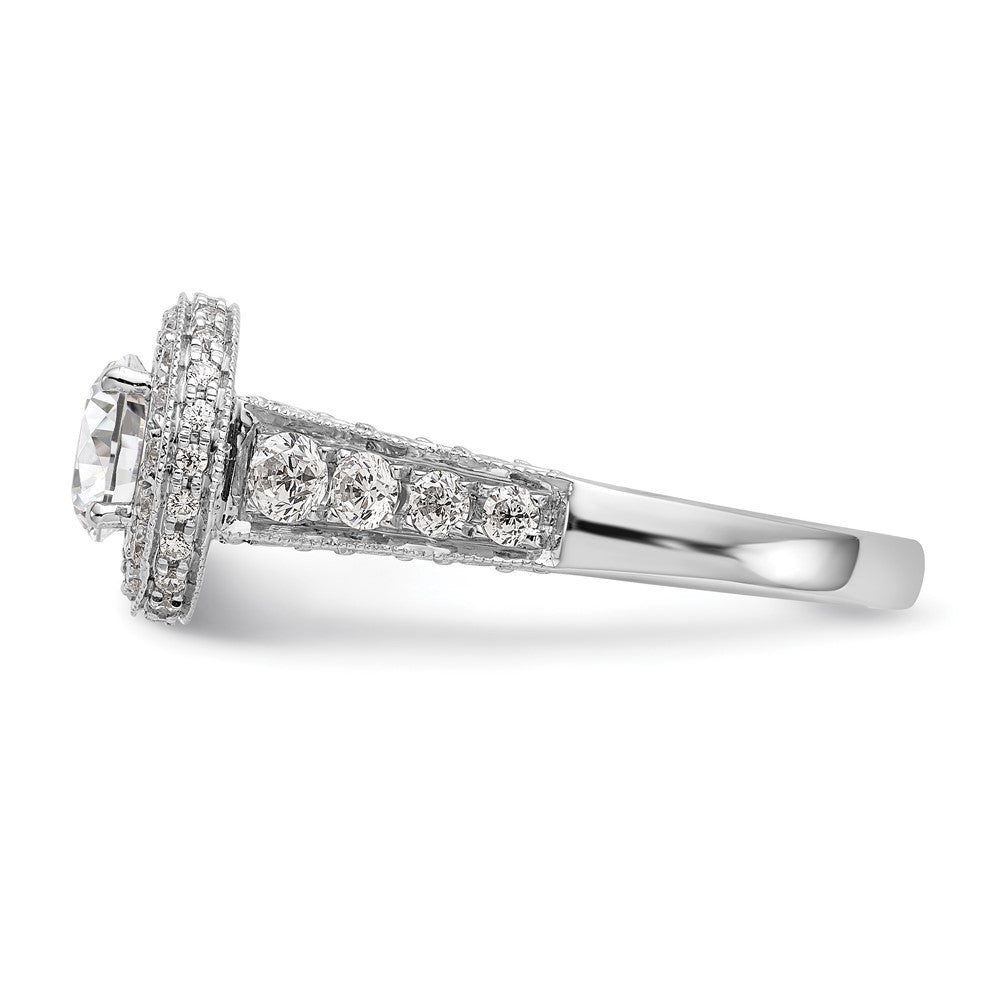 14K White Gold Lab Grown Diamond VS/SI FGH Semi-Mount Halo Eng Ring