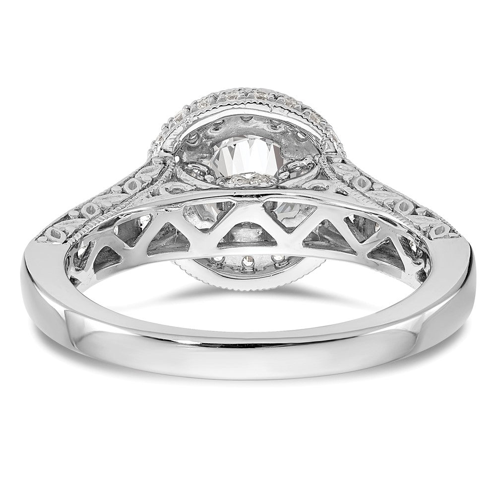 14K White Gold Lab Grown Diamond VS/SI FGH Semi-Mount Halo Eng Ring