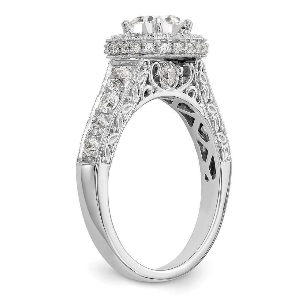 14K White Gold Lab Grown Diamond VS/SI FGH Semi-Mount Halo Eng Ring