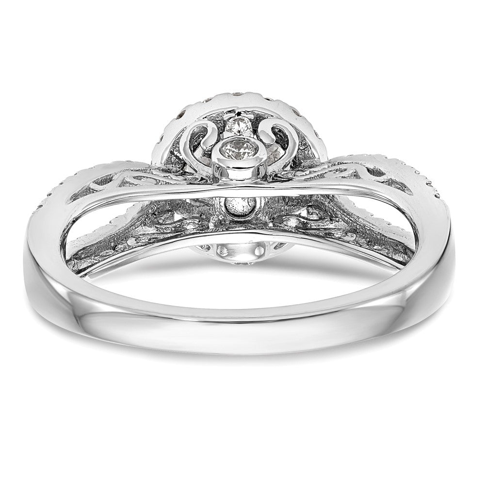 14K White Gold Round Lab Grown Dia VS/SI FGH Semi-Mount Eng Ring