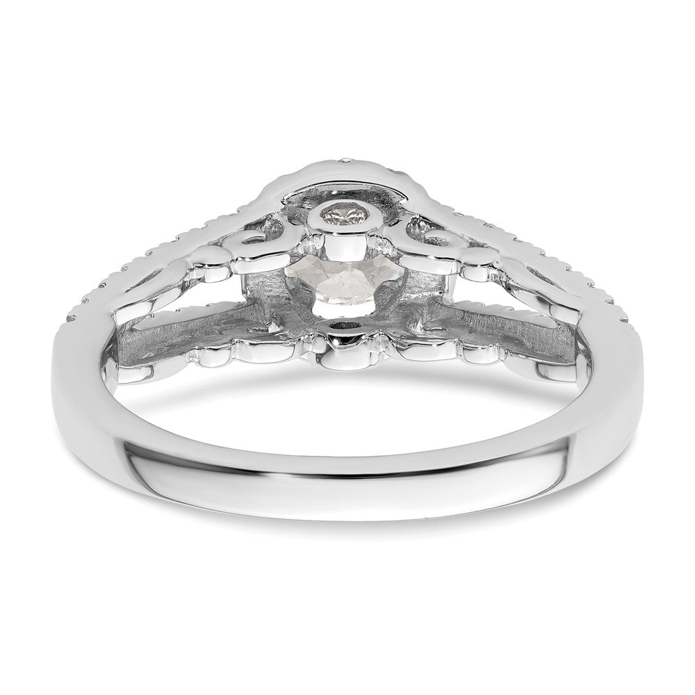 14K White Gold Eternal Promise Lab Grown VS/SI FGH Dia Halo Complete Ring