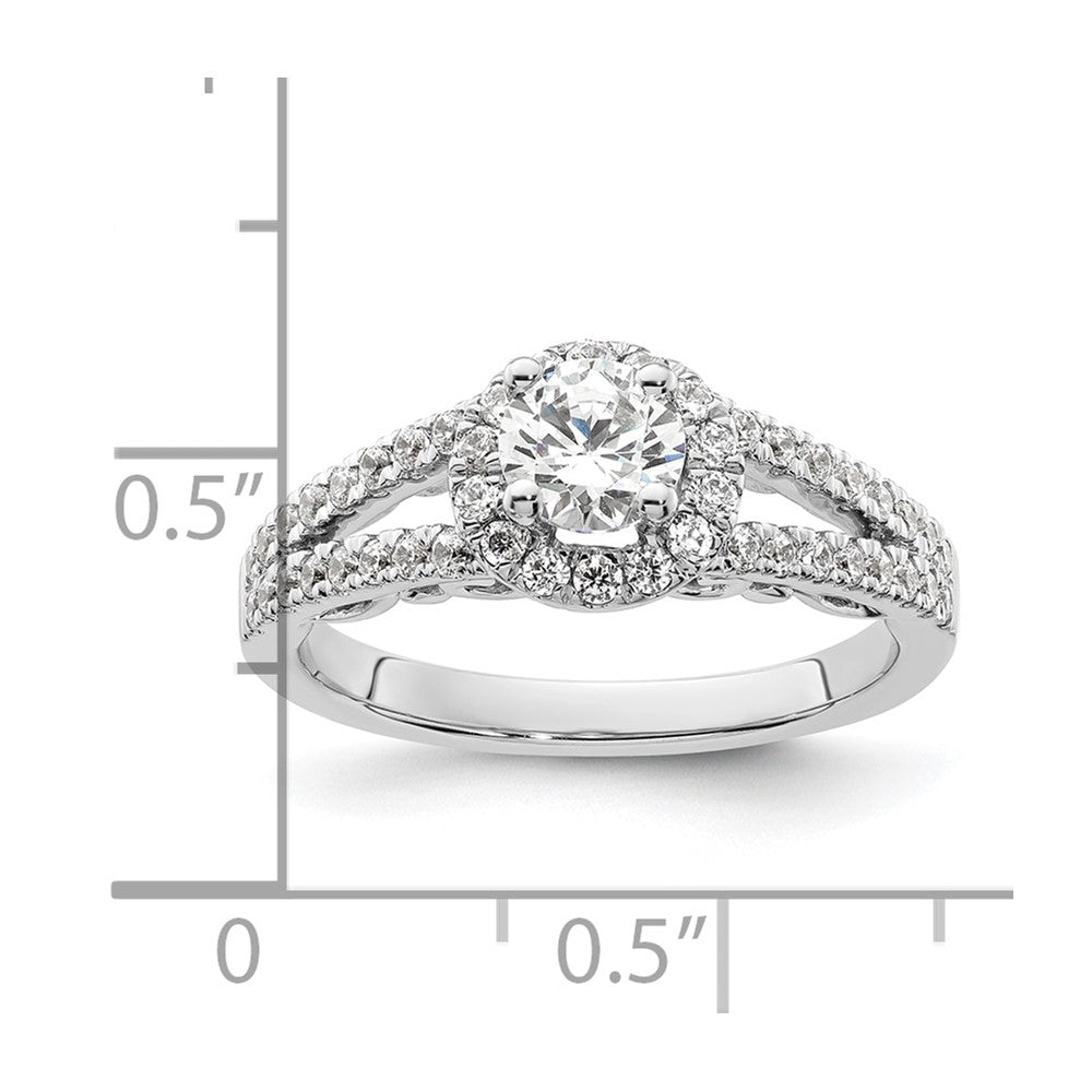 14K White Gold Eternal Promise Lab Grown VS/SI FGH Dia Halo Complete Ring