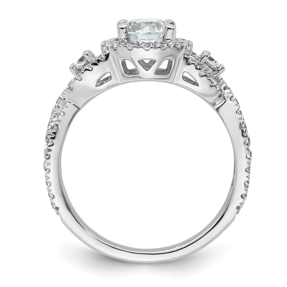 14K White Gold Lab Grown Diamond VS/SI FGH Semi-Mount Halo Eng Ring