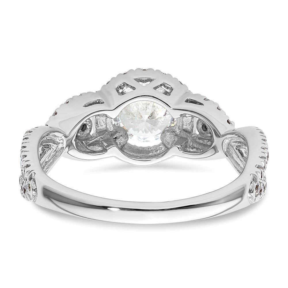 14K White Gold Lab Grown Diamond VS/SI FGH Semi-Mount Halo Eng Ring