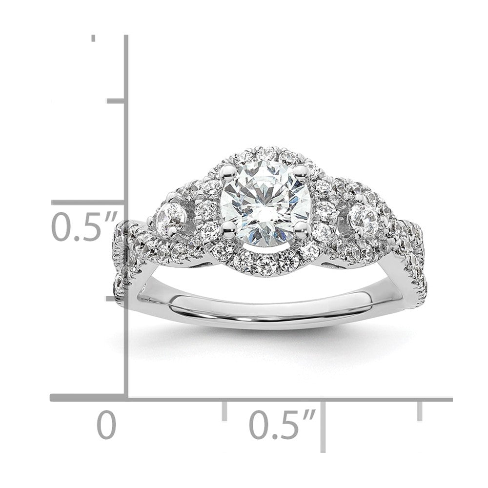 14K White Gold Lab Grown Diamond VS/SI FGH Semi-Mount Halo Eng Ring