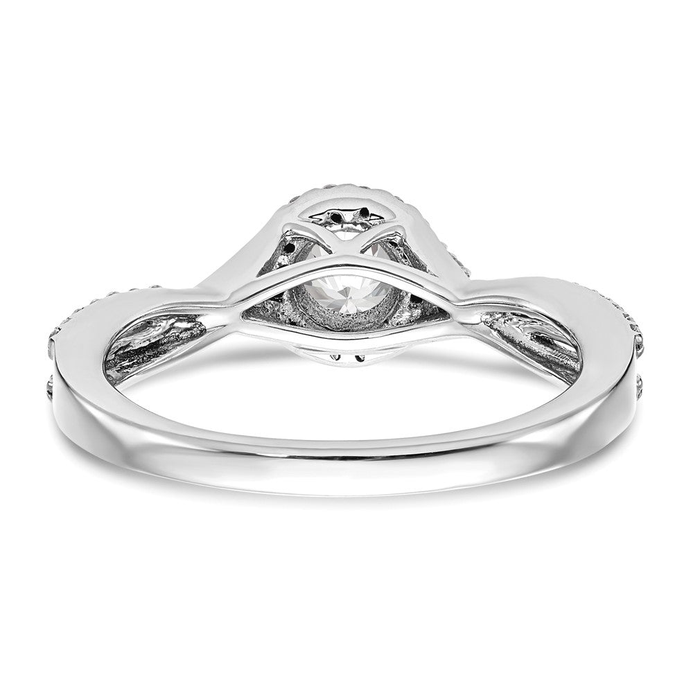 14K White Gold Lab Grown VS/SI FGH Dia Complete Halo Engagement Ring