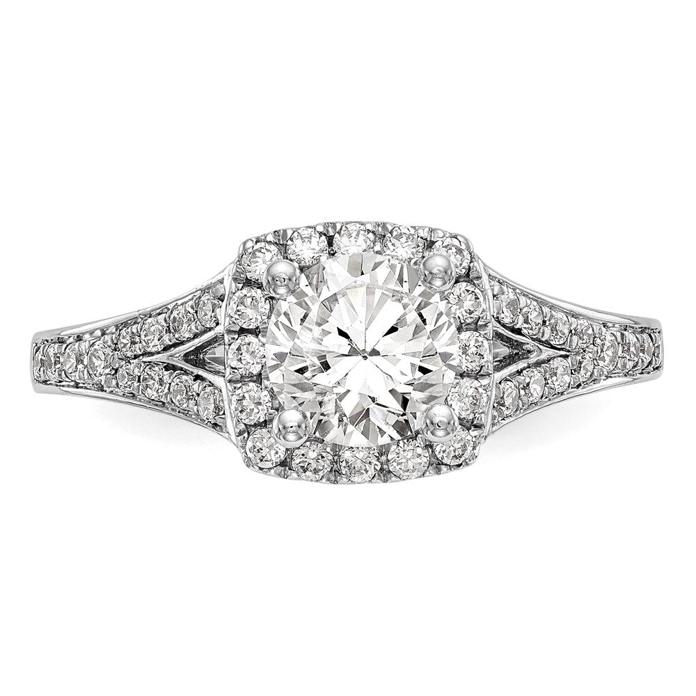 14K White Gold Lab Grown VS/SI FGH Dia Semi-Mount Halo Engagement Ring