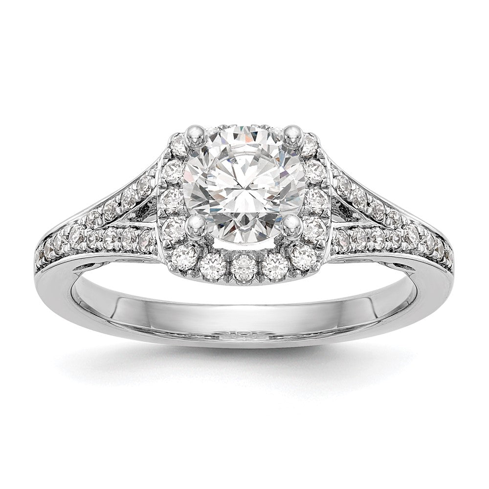 14K White Gold Lab Grown VS/SI FGH Dia Semi-Mount Halo Engagement Ring