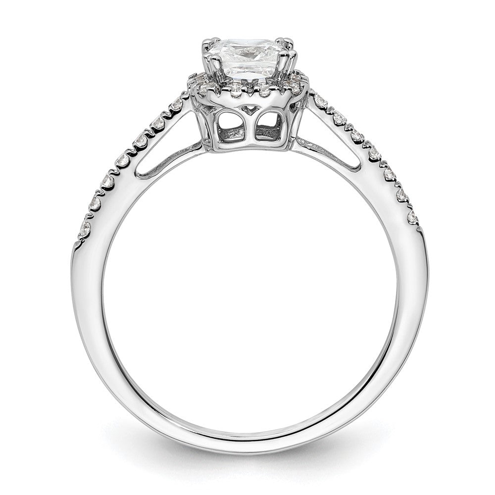 14K White Gold Lab Grown VS/SI FGH Dia Semi-Mount Halo Engagement Ring