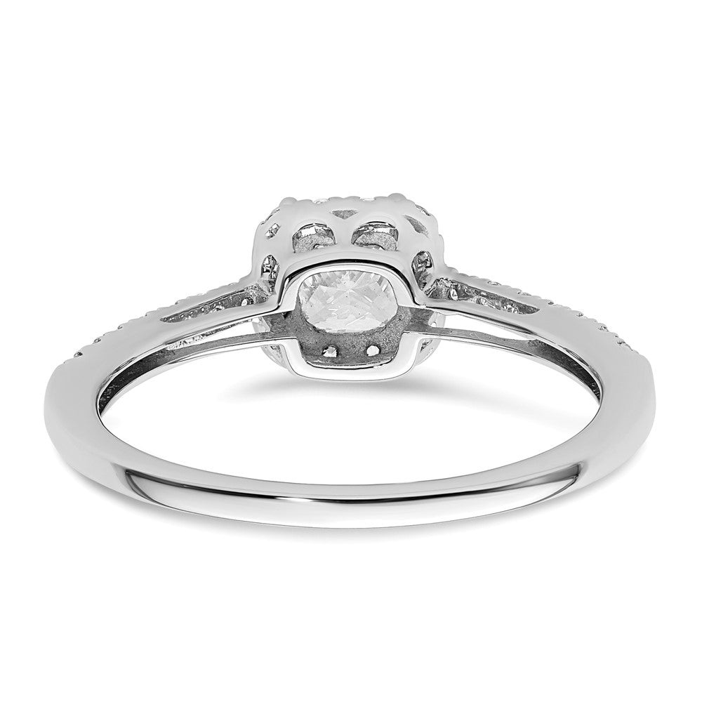 14K White Gold Lab Grown VS/SI FGH Dia Semi-Mount Halo Engagement Ring