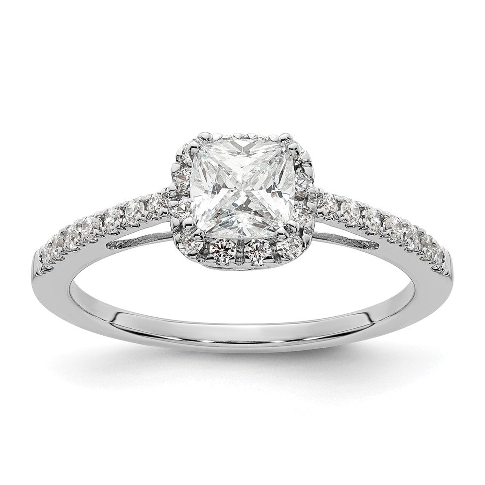 14K White Gold Lab Grown VS/SI FGH Dia Semi-Mount Halo Engagement Ring